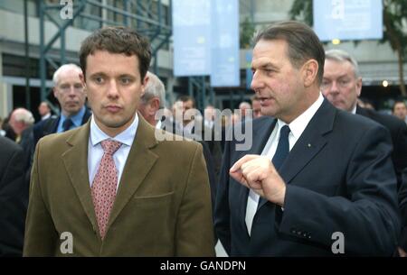 Unspecified Sport - World Conference On Doping In Sport - Copenhagen 2003. His Royal Highness Crown Prince Frederik of Denmark (l) and Dr. Jacques Rogge, President of the IOC (r) Stock Photo