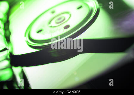 Broken and open computer or laptop hard drive Stock Photo