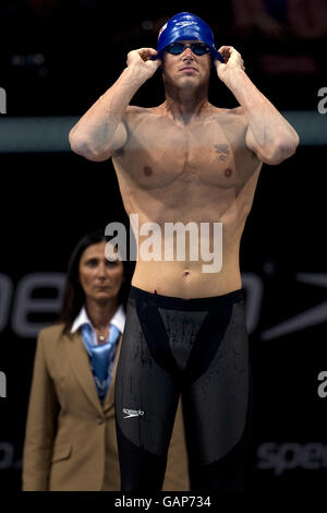 Great Britain's Mark Foster prepares for the 50 metres butterfly final during the FINA World Short Course Championships at the MEN Arena, Manchester. Stock Photo