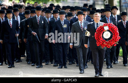 Veterans take part in the Combined Cavalry Old Comrades Association annual parade, in Hyde Park, London. Stock Photo