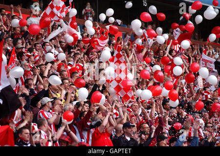 Soccer - AXA FA Cup - Semi Final - Watford v Southampton. Southampton fans enjoy the game Stock Photo