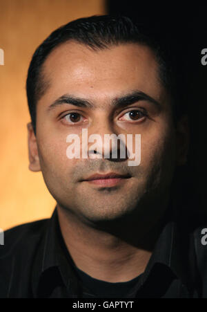 Katen Patel, the brother of murdered Nisha Patel-Nasri speaks to the media on 15/05/2008 in London. The cheating husband of special constable Nisha Patel-Nasri was found guilty today of organising her murder. Stock Photo