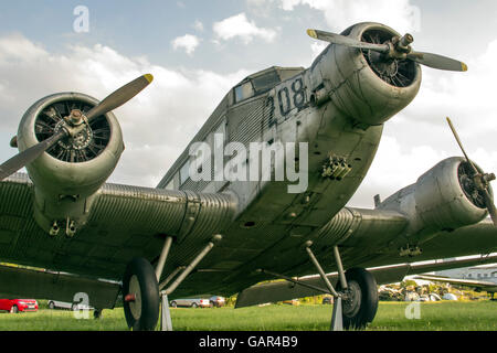 The Belgrade Aviation Museum, Serbia - The Junkers Ju 52 aircraft Stock Photo