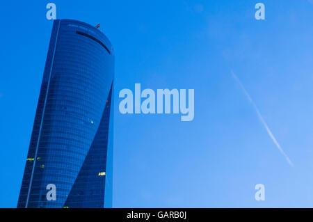 Espacio Tower, night view. CTBA, Madrid, Spain. Stock Photo