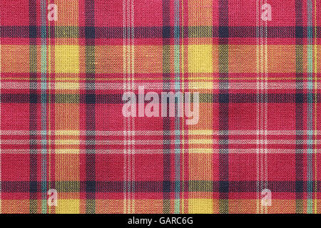 pink checked cloth texture background Stock Photo