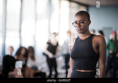 Australia. 05th July, 2016. A model walks an imaginery catwalk during the casting of models from Australia's top modelling agencies for the much anticipated David Jones Spring Summer 2016 Collections Launch. Credit:  Hugh Peterswald/Pacific Press/Alamy Live News Stock Photo
