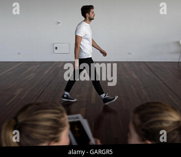 Sydney, Australia. 05th July, 2016. A model walks the runway during casting of models from Australia's top modelling agencies for the much anticipated David Jones Spring Summer 2016 Collections Launch. Credit:  Hugh Peterswald/Pacific Press/Alamy Live News Stock Photo