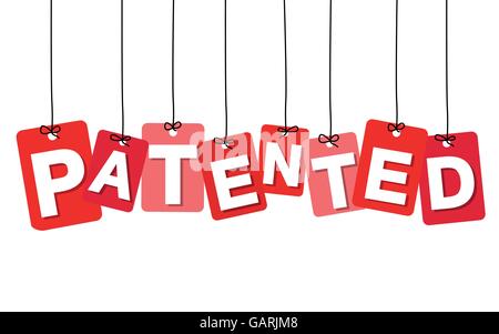 Vector colorful hanging cardboard. Tags - patented Stock Vector