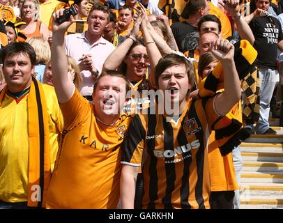 Soccer - Coca-Cola Football League Championship - Play Off - Final - Hull City v Bristol City - Wembley Stadium. Hull City fans in the stands Stock Photo