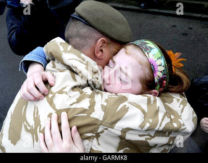 1st Battalion troops return from Iraq Stock Photo