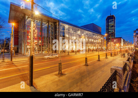 Yugoslav Drama Theater in the main street of Belgrade surrounded by