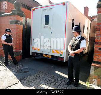 A custody van arrives at Fenton Magistrates Court, Stoke-On-Trent, where footballer Luke McCormick is to appear charged with causing the deaths of Ben and Arron Peak, who died in a crash on the M6 in Staffordshire on Saturday morning. Stock Photo