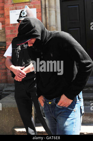 Luke McCormick leaves Fenton Magistrates Court, Stoke-On-Trent, where he appeared charged with causing the deaths of Ben and Arron by dangerous driving, in a crash on the M6 in Staffordshire on Saturday morning. Stock Photo