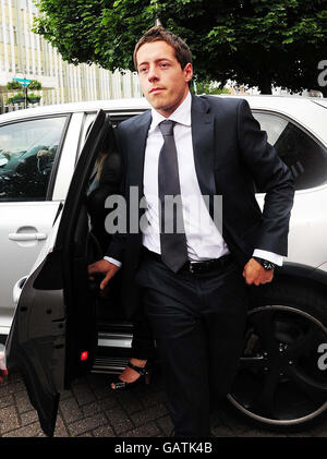 Plymouth Argyle goalkeeper Luke McCormick arrives at Stoke Crown Court where he faces charges of causing death by dangerous driving following a crash on the M6 in Staffordshire in which two young brothers were killed. Stock Photo