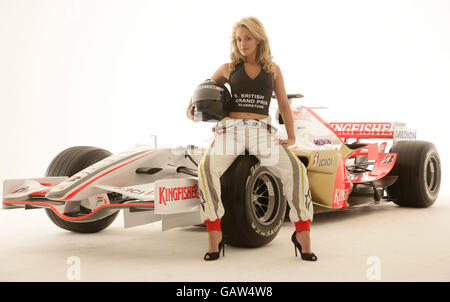 Miss Great Britain, Gemma Garrett, is unveiled as the Female Face of the 2008 Formula 1 Santander British Grand Prix (taking place at Silverstone on 4-6 July), at Plough Studios in south London. Stock Photo