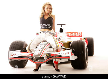 Miss Great Britain, Gemma Garrett, is unveiled as the Female Face of the 2008 Formula 1 Santander British Grand Prix (taking place at Silverstone on 4-6 July), at Plough Studios in south London. Stock Photo