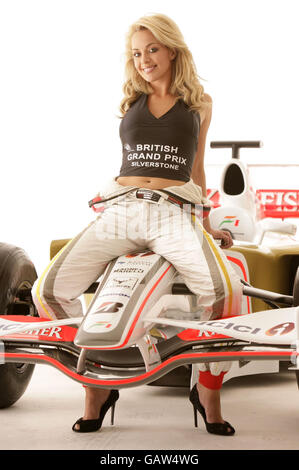 Miss Great Britain, Gemma Garrett, is unveiled as the Female Face of the 2008 Formula 1 Santander British Grand Prix (taking place at Silverstone on 4-6 July), at Plough Studios in south London. Stock Photo