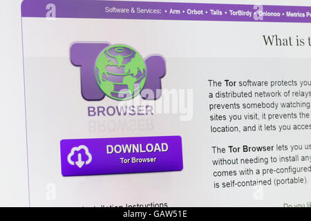Screenshot Of The Tor Homepage Stock Photo - Alamy