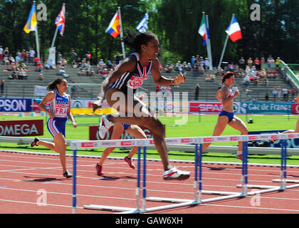 Great Britain's Natasha Danvers in the Women's 400m Hurdles during the Spar European Cup at Annecy, France. Stock Photo