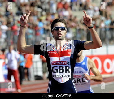 Athletics - 2008 Spar European Cup - Day One - Annecy. Great Britain's Martyn Rooney wins the Men's 400m Race during the Spar European Cup at Annecy, France. Stock Photo