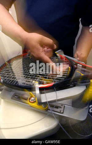 Racket Stringer Dip Patel pictured at the All England Tennis Club where ...
