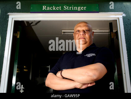 Racket Stringer Dip Patel pictured at the All England Tennis Club where ...
