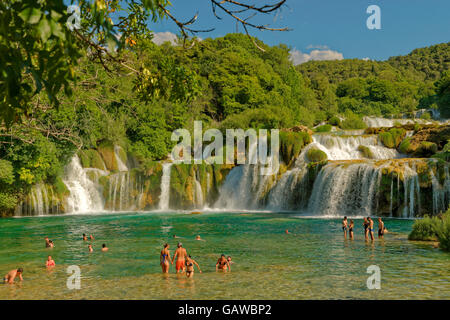 Lower Falls at Krka National Park, near Sibenik, Croatia Stock Photo