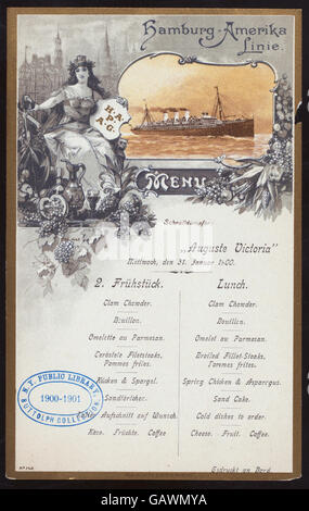 A luncheon event hosted by Hamburg-Amerika Linie aboard the SS Augusta ...