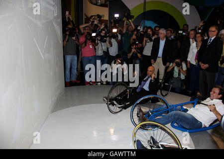 Knowledge of the Nave Museum and the inauguration Olympic city, which are next to the Olympic Stadium in the Engenho de Dentro. The site will have interactive content related to Olympic sports. Participants included the mayor of Rio, Eduardo Paes and the president of the Rio 2016 Committee, Carlos Arthur Nuzman. Stock Photo