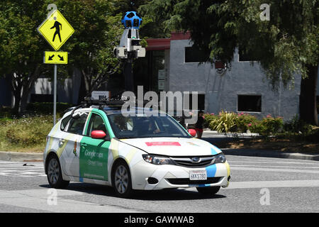 Mountain View, US. 21st May, 2016. A car of Googlel with special cameras for the Google Street View service can be seen in Mountain View, US, 21 May 2016. PHOTO: ANDREJ SOKOLOW/dpa/Alamy Live News Stock Photo