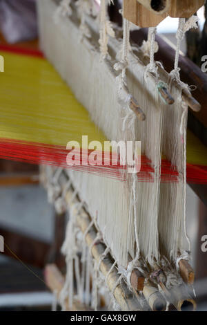 a traditional weaving workshop Factory near the Village of Phaung Daw Oo at the Inle Lake in the Shan State in the east of Myanm Stock Photo