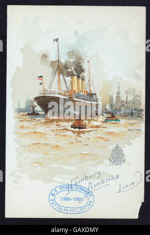 A dinner held aboard the Hamburg-Amerika Linie’s express steamer ...