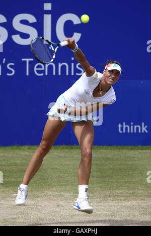 Belgium's Yanina Wickmayer in during the Final of the DFS Classic at The Edgbaston Priory Club in Birmingham Stock Photo