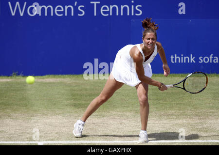 Ukraine's Kateryna Bondarenko during the Final of the DFS Classic at The Edgbaston Priory Club in Birmingham Stock Photo