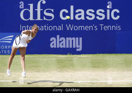 Ukraine's Kateryna Bondarenko in action during the DFS Classic at The Edgbaston Priory Club in Birmingham Stock Photo