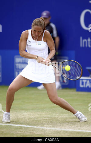 Ukraine's Kateryna Bondarenko in action during the DFS Classic at The Edgbaston Priory Club in Birmingham Stock Photo