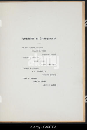 DINNER IN HONOR OF REAR ADMIRAL WILLIAM T. Sampson, US NAVY (held by) COLONIAL CLUB OF NEW YORK (at) NY (CLUB) ( Hades-271411-4000005444) Stock Photo