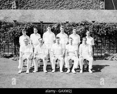 The Royal Navy cricket team. Back row, left to right, 2nd Lieutenant ...