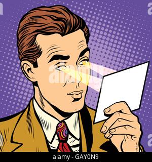 Retro pop art eye read rays superhero Stock Vector