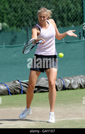 Tennis - Wimbledon Championships 2008 - Day One - The All England Club. Russia's Maria Sharapova during a practice session Stock Photo