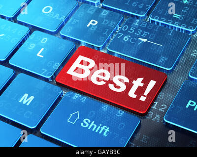 Business concept: Best! on computer keyboard background Stock Photo