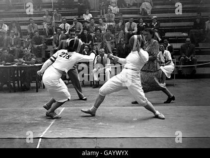 Fencing - London Olympic Games 1948 - Palace of Engineering Stock Photo