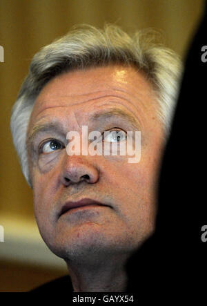 David Davis at the final press conference before the Haltemprice and Howden by-election tomorrow. Stock Photo