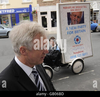 David Davis arrives to cast his vote in the Haltemprice and Howden by-election at the polling station in Howden. Stock Photo