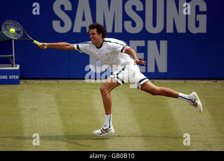 Younes El Aynaoui during his game against Alexander Waske Stock Photo