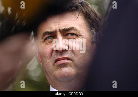 IFA president Padraig Walshe after talks with the French President Nicholas Sarkozy at the French Embassy in Dublin regarding the Lisbon Treaty referendum. Stock Photo