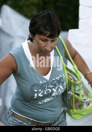 Amy Winehouse's mum Janis leaves her house in north London on the day her husband, Blake Civil-Fielder was sentenced. Stock Photo