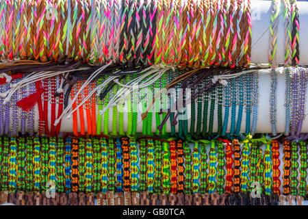 a colourful display of English beads and braids on rolls Stock Photo