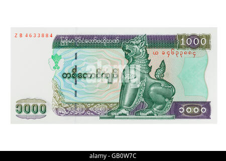 Myanmar one 1 Kyat Bank Note Stock Photo - Alamy