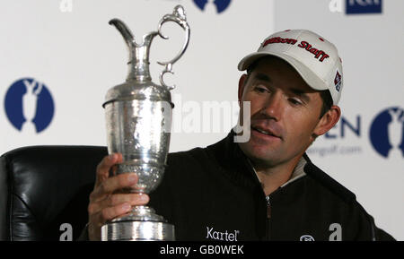 Golf - Open 2008 Championship Winners Photocall - Royal Birkdale Golf Club. Republic of Ireland's Padraig Harrington during a press conference at the Royal Birkdale Golf Club in Southport. Stock Photo